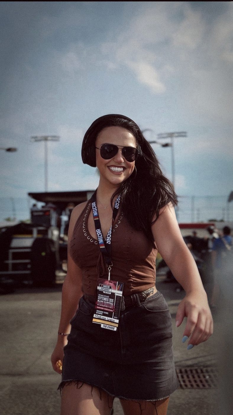 Madison walking through the garage area